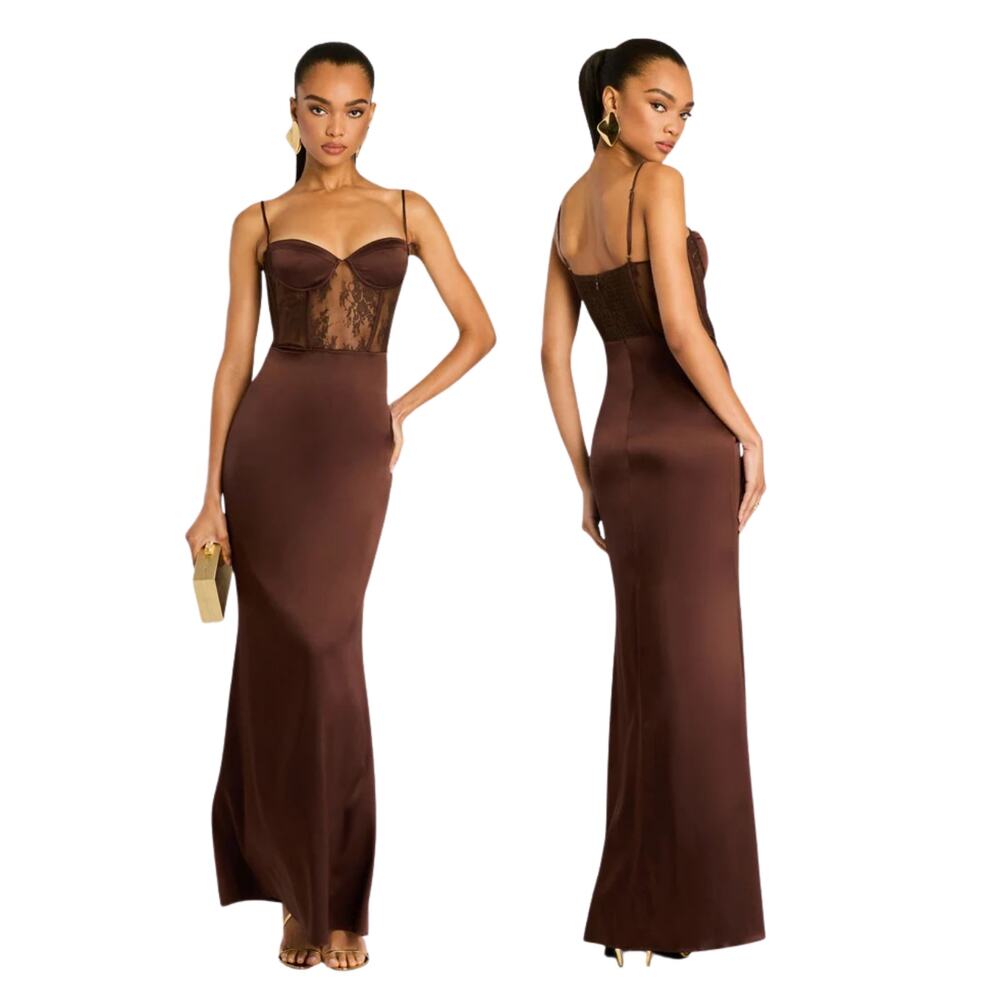 Retrofete Shanelle Maxi Dress Silk Party Formal Evening Wedding Guest Prom NYE L